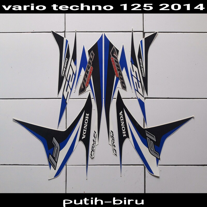 stiker body motor vario techno 125 2014 putih biru