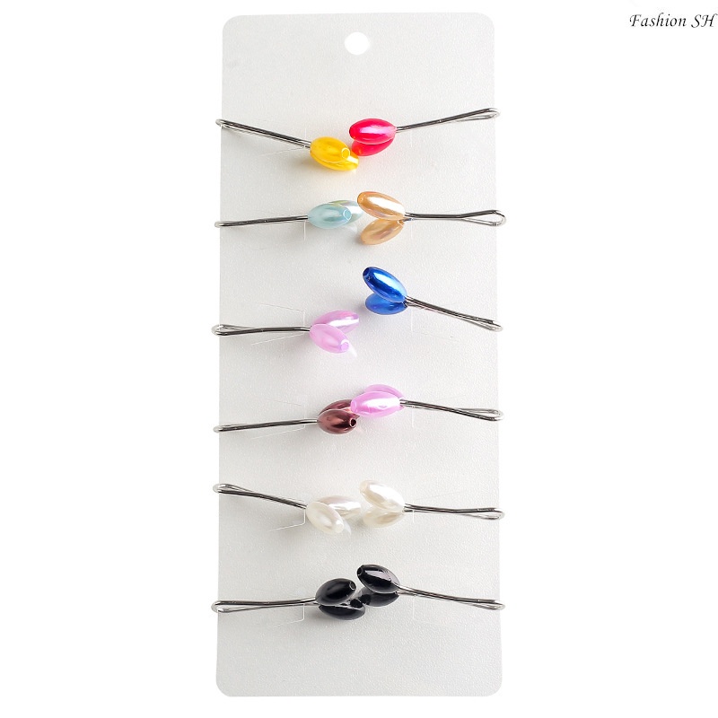 12pcs Pin bros Mutiara sharp Warna Campur Gaya Turki Untuk Hijab M20021