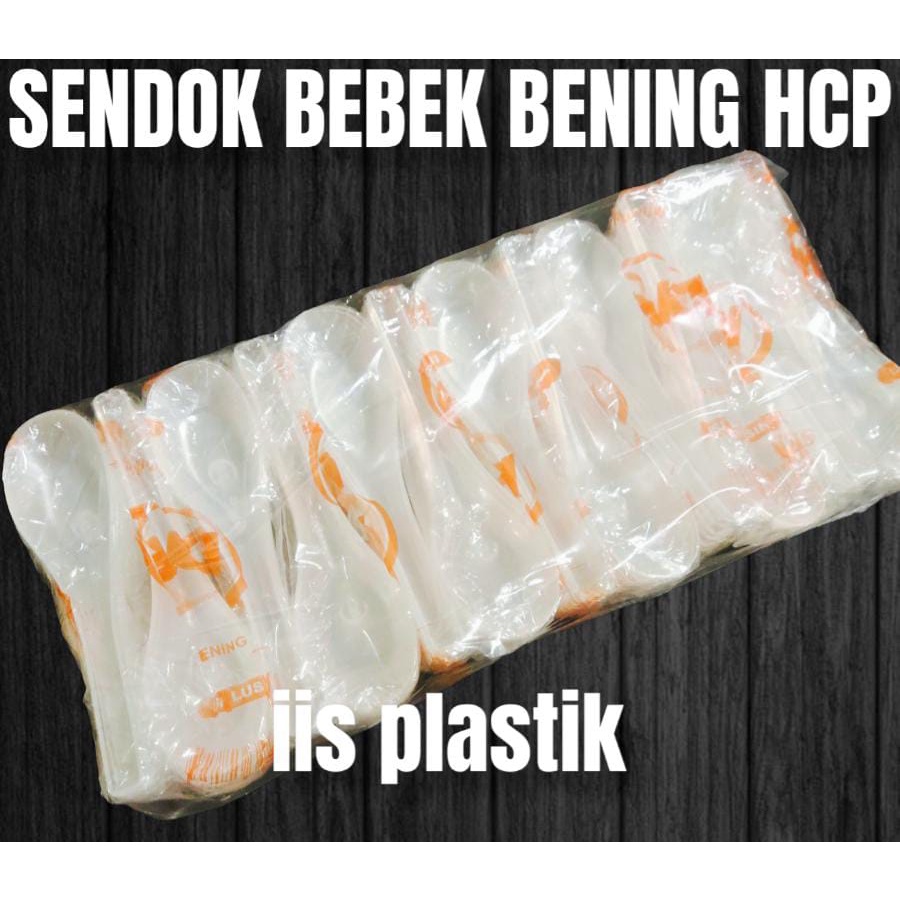 Sendok bebek plastik bening sendok makan HCP 140 pcs