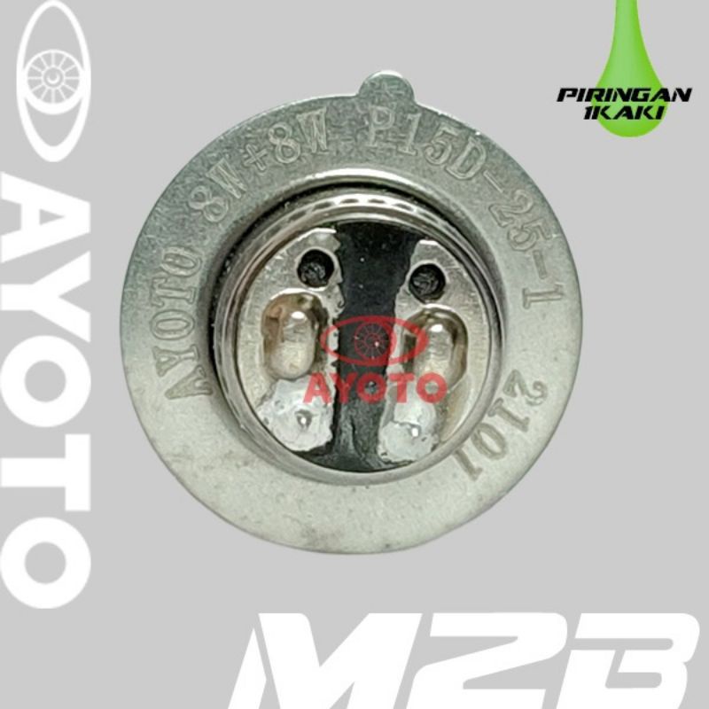 Lampu Depan Motor LED AYOTO M2B H6 AC DC 8 Led Kaki 1