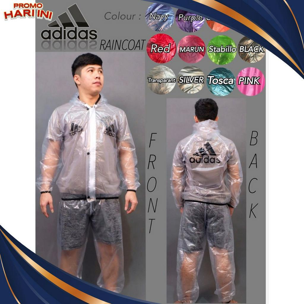 MALL Best Seller  Jas Hujan Adidas Transparan  Raincoat Adidas JAS HUJAN RAINCOAT JAS HUJAN SERBAGUN