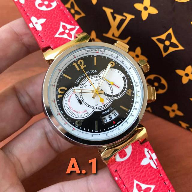 JAM TANGAN ANALOG PRIA LOUIS VUITTON LV110 CHRONOGRAPH AKTIF ORIGINAL