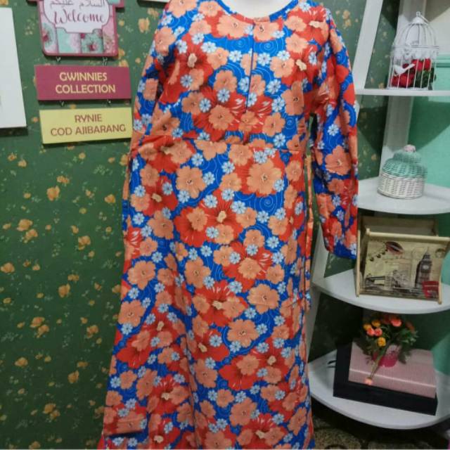Motif bunga gamis murah/baju muslim