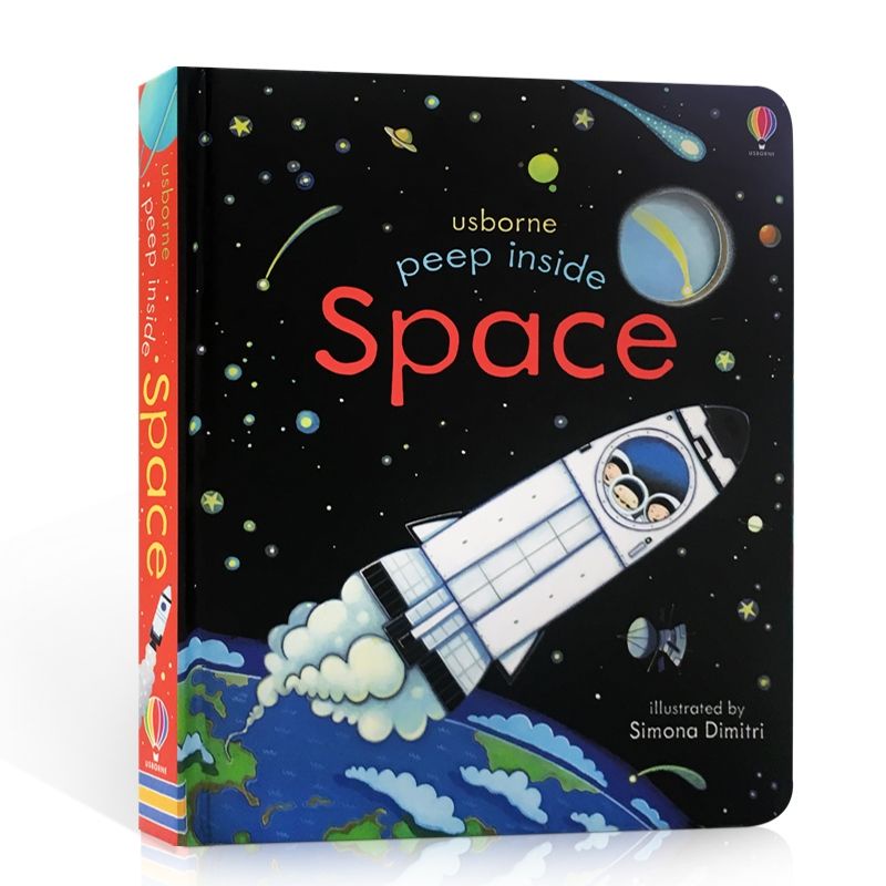 original guaranteed Usborne Peep inside the Space lift the flap buku anak, buku impor Happychild