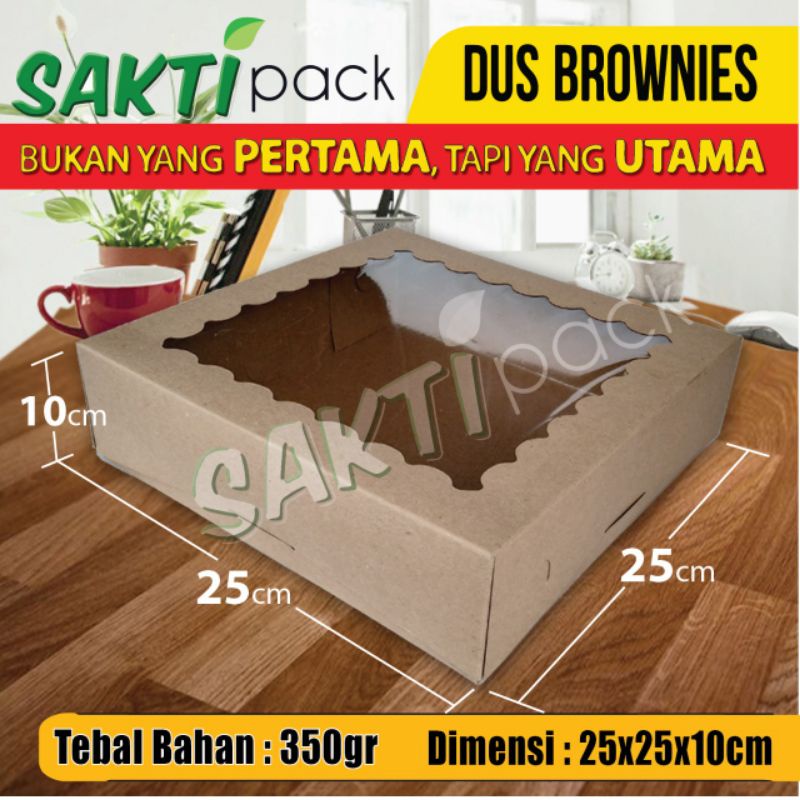 

dus brownies | dus kue | 350 gram, 25 x 25 x 10 cm, laminasi plastik