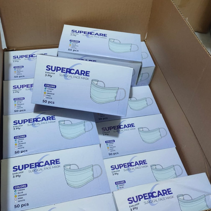 Masker Medis Earloop Supercare Surgical Face Mask 50 Super Care 3 Ply