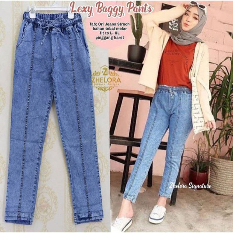 CELANA BAGGY BOYFRIEND WANITA // CELANA JEANS SNOW WANITA // BAGGY PANTS JEANS CEWEKdi