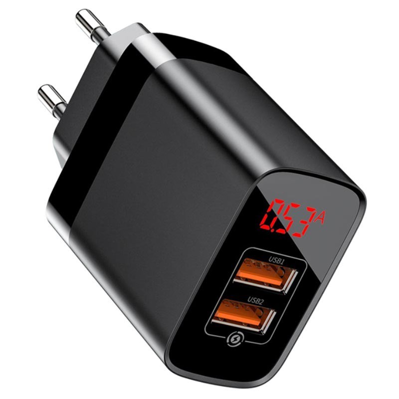 Baseus Mirror Lake Dual USB QC 3.0 Wall Charger 18W CCJMHA-A01 (black)