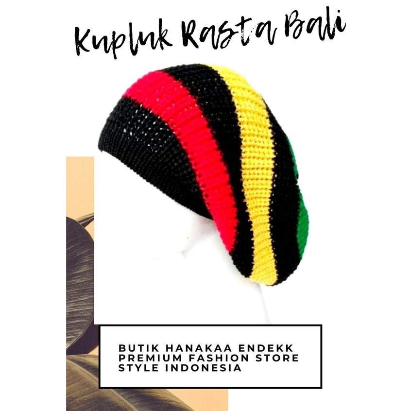 Topi Kupluk Rasta Bali Pantai Rajut Pria/Wanita (Unisex)