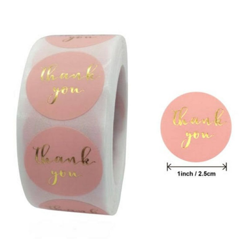 

Label Sticker Thank You Pink 100 pcs | Label Souvenir | Label Craft | Label Olshop