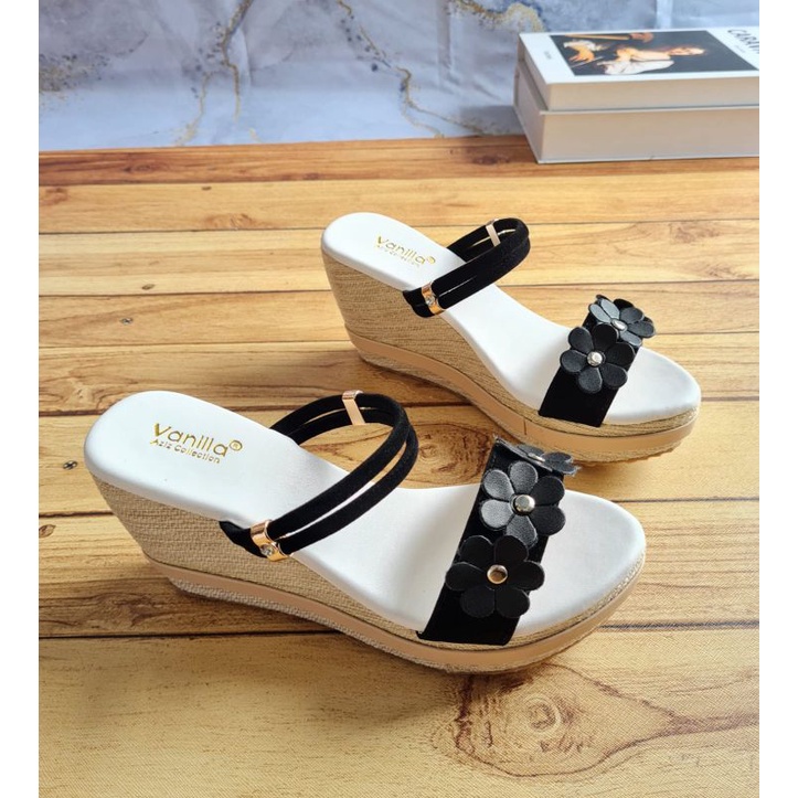 ABBUSHOES PH 17 wedges tali bunga una cone 7cm sol karet