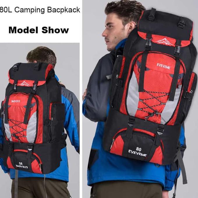80L Tas Gunung Hiking Climping Tas Carrier Consina Tarebbi Trg01 - Hitam