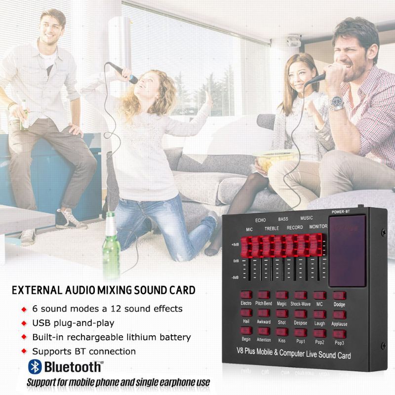 Soundcard V8 plus Mixer V8 Soundcard V8 plus Mixer Audio USB External soundcard