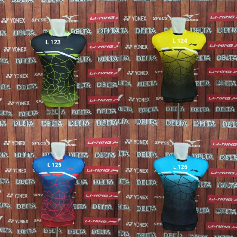 Baju Kaos Singlet Badminton Lining / jersey Badminton Bulu tangkis