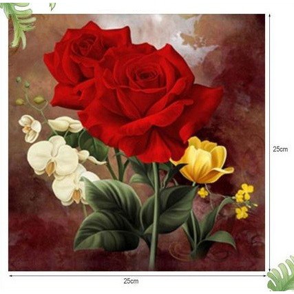 DIY Diamond Painting - 5D Red Rose Flower Stitch Kit