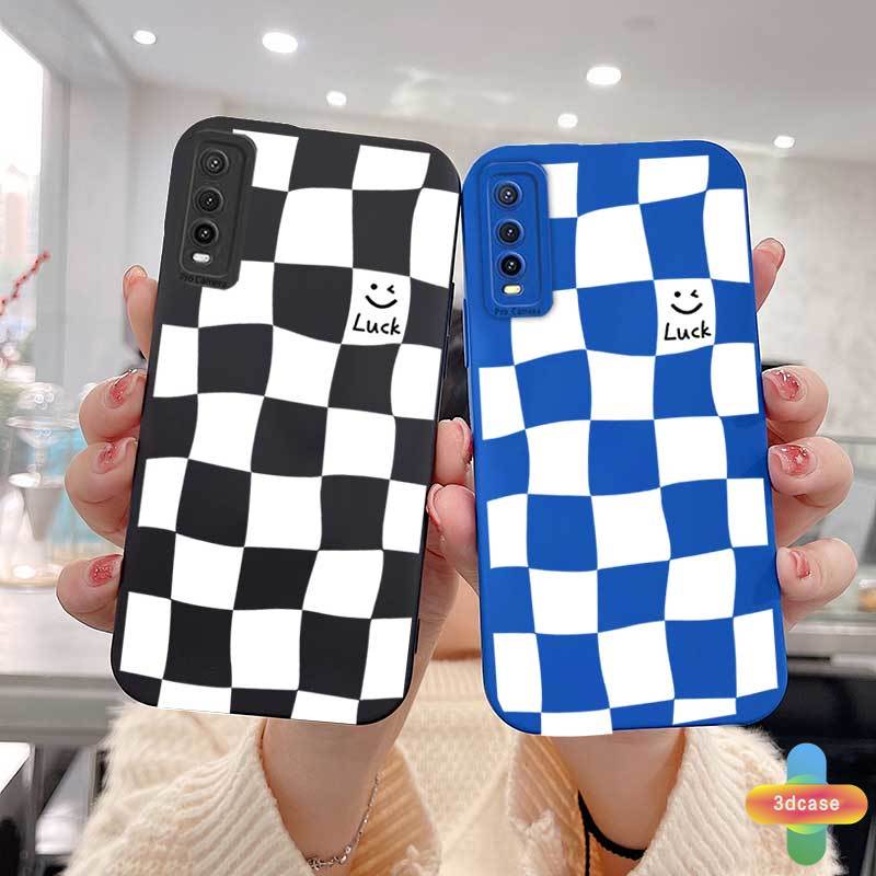 Casing VIVO Y12 Y12S Y20 Y91C Y21 2021 Y30 Y21S Y20S Y12i Y15S Y91 Y30i Y93 Y95 Y15 Y17 Y53 Y50 Y53S Y51 2020 Y51A Y15A Y10 Y76S Y76 Y33S Y1S Y11 Y31 Y20i Y91i Y90 Y51S Y12A Angel Eyes Case Chessboard Silicone Phone Case