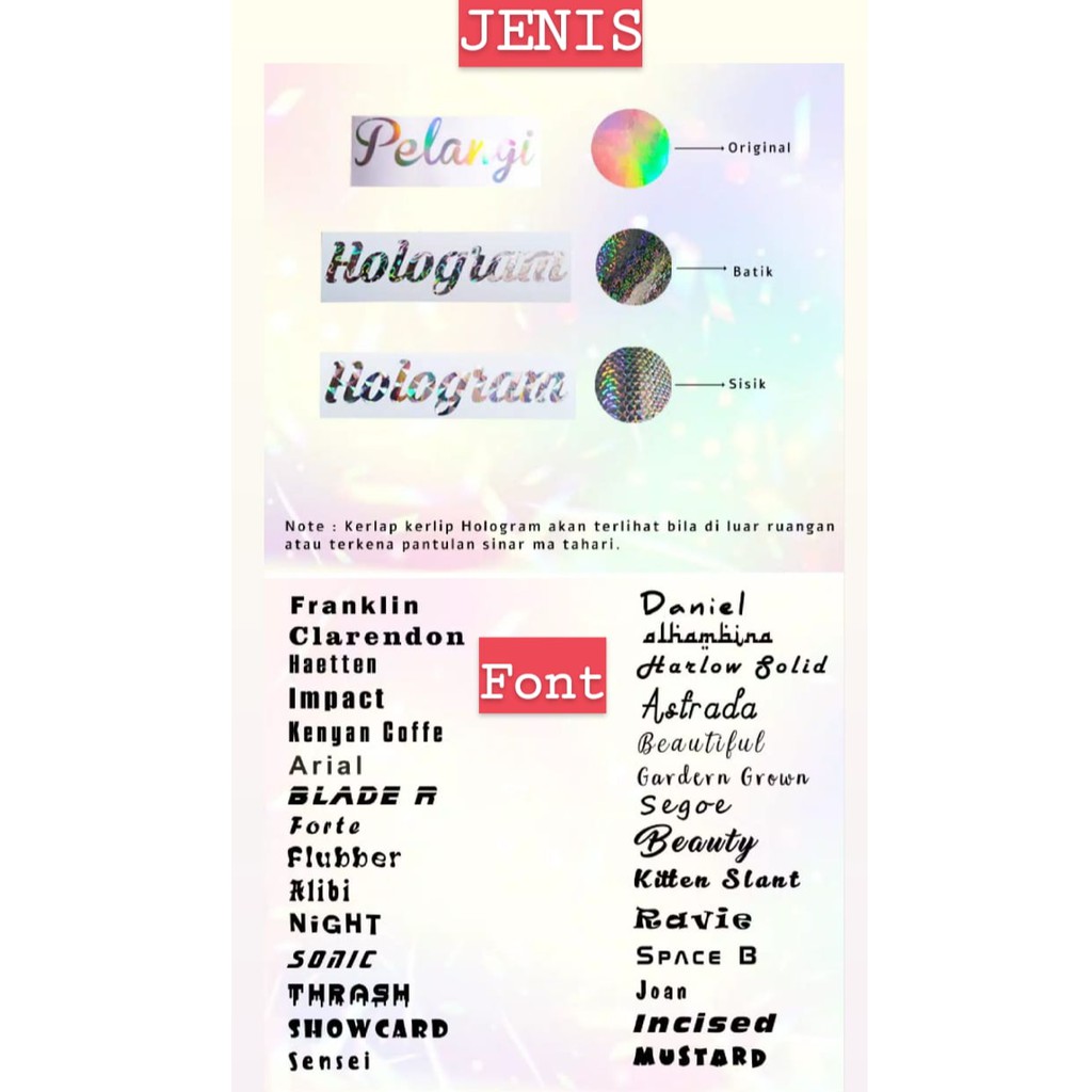 stiker nama jepang hologram, custom nama ig, nama suka suka, stiker nama, sticker hologram nama