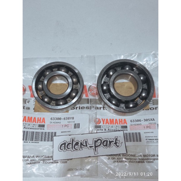 Laher bearing kruk as kanan kiri yamaha Mio J Mio GT Mio M3 Soul GT Fino Mio karbu (6305+6322)