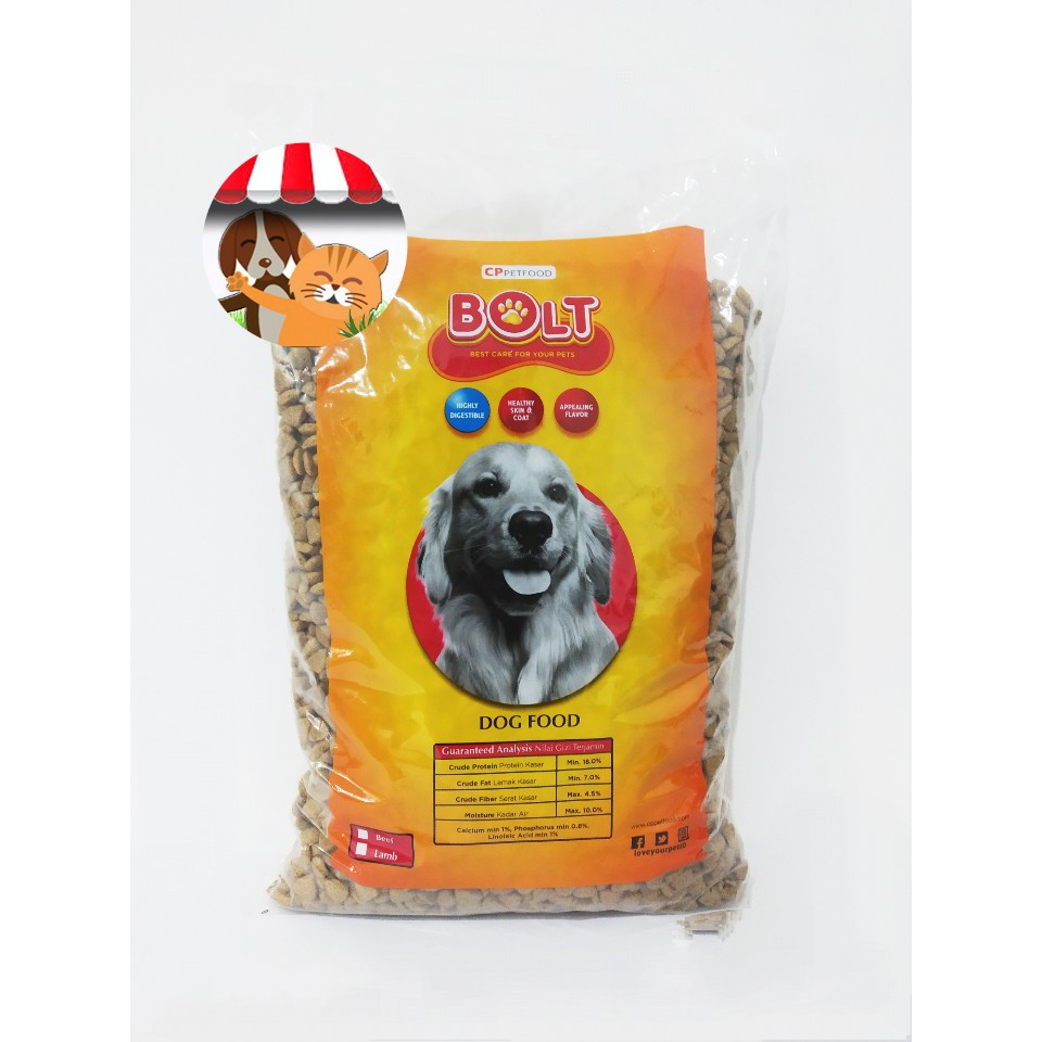 Makanan Anjing Bolt Repack 1kg Beef Dog Food