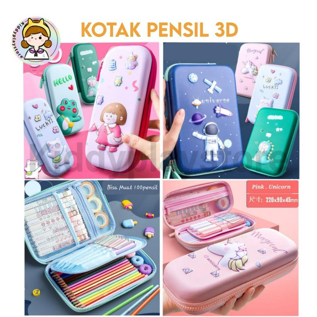 

Kotak Pensil Anak Tempat pensil 3D Timbul Hardcase astronot unicorn import kado ultah anak perempuan