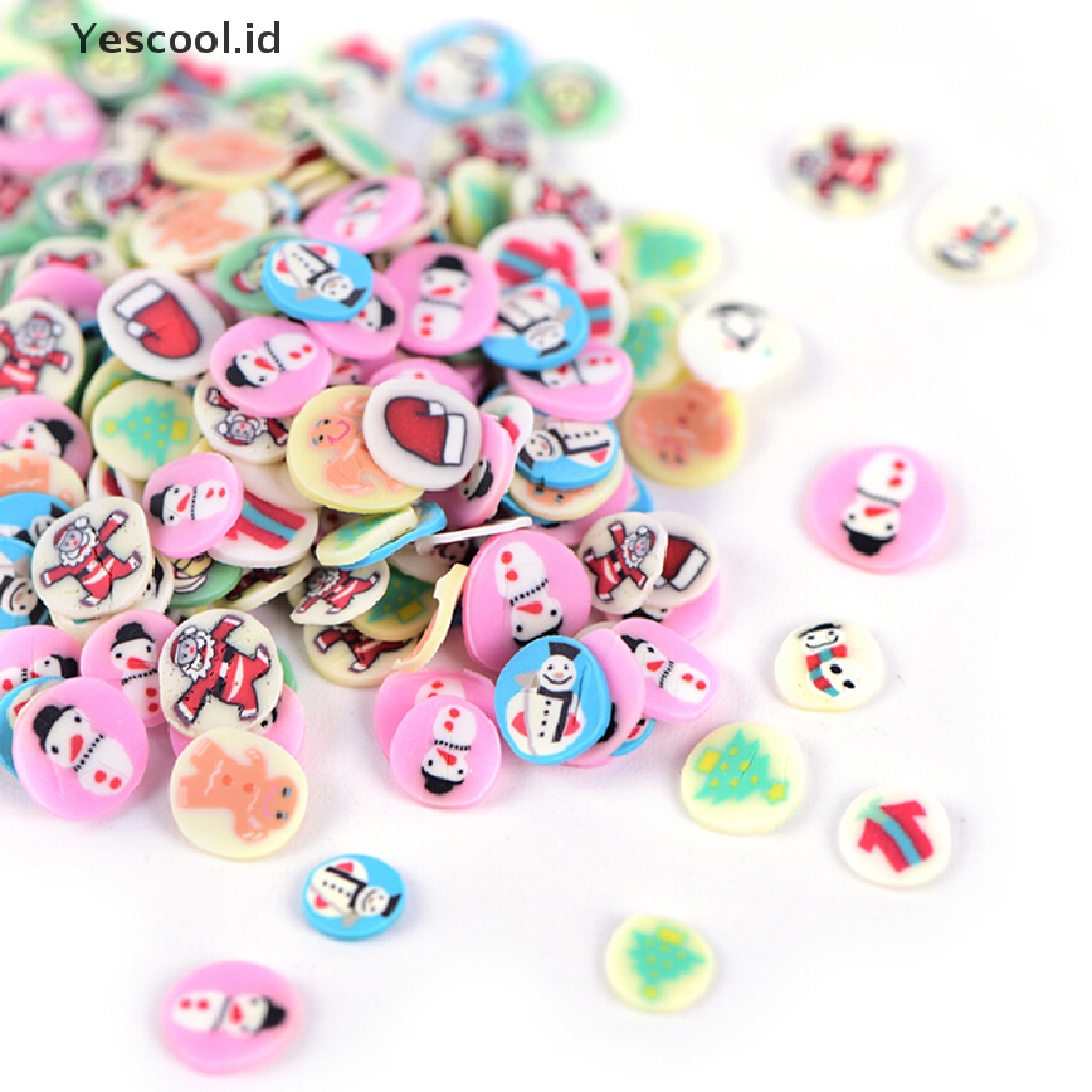 250pcs Stiker Polymer Clay Desain Campur Untuk Dekorasi Manicure Nail Art