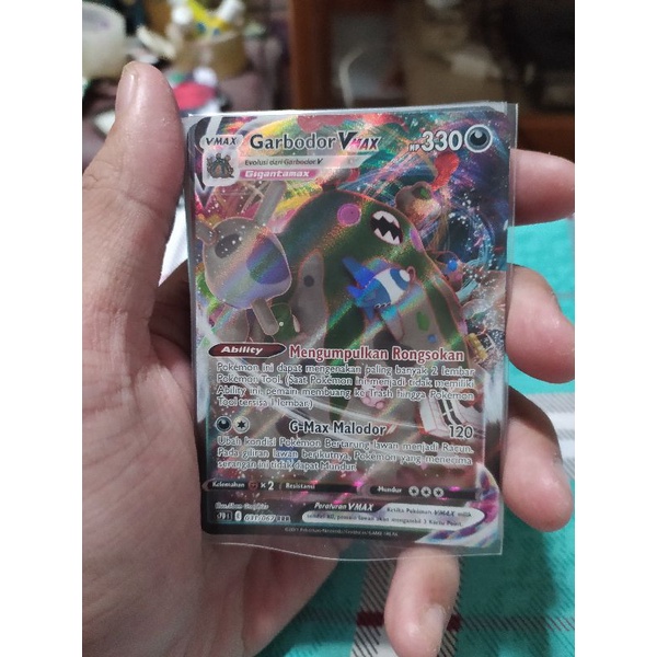 kartu pokemon bahasa Indonesia Garbodor v max