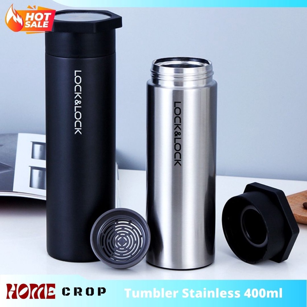 Lock N Lock Tumbler Botol Minum Aesthetic Termos Air Tahan Panas Dingin Stainless Steel Kopi Teh 400