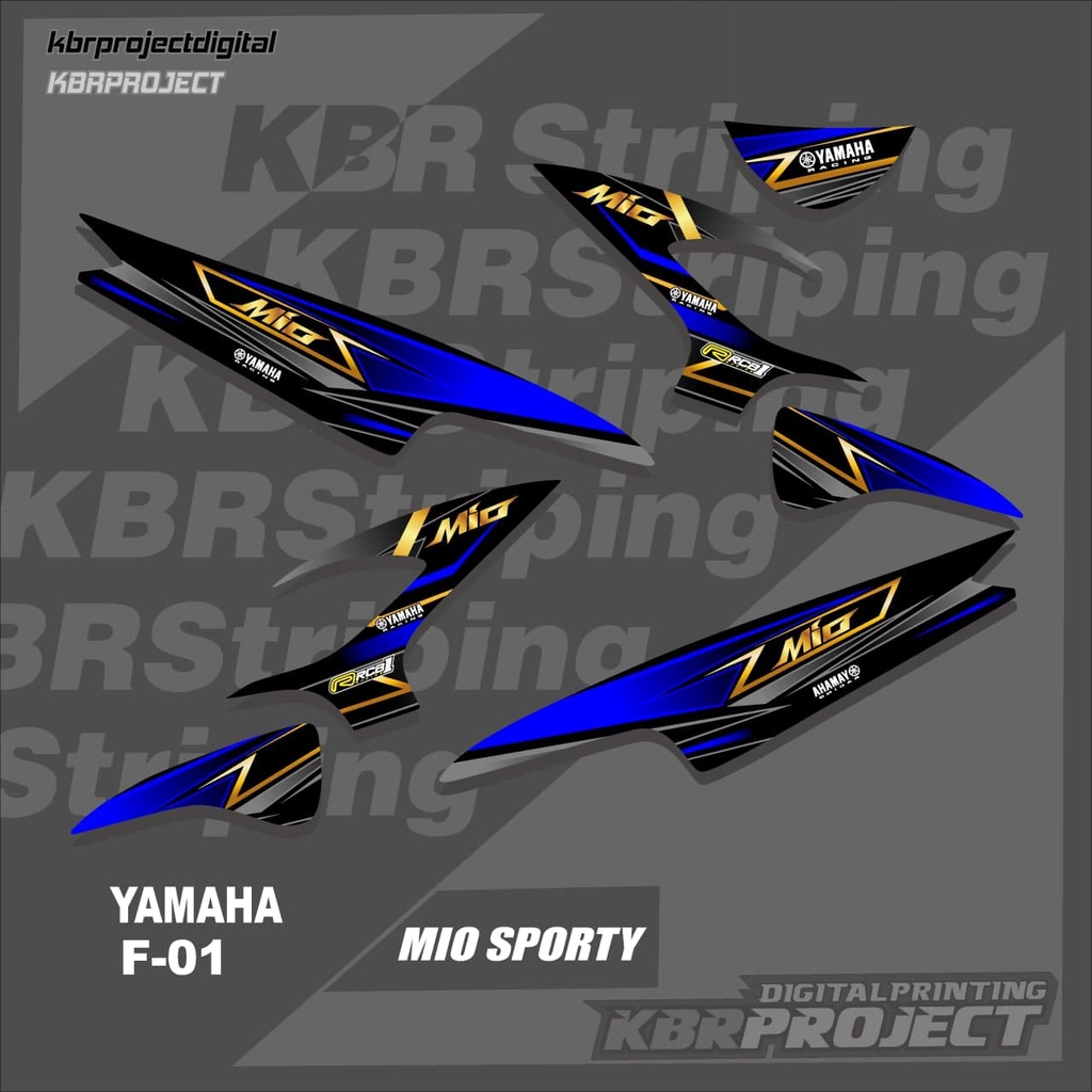 [COD] Stiker MIO SPORTY striping MIO SPORTY motor YAMAHA variasi Racing F-01 HOLOGRAM TRANSPARAN