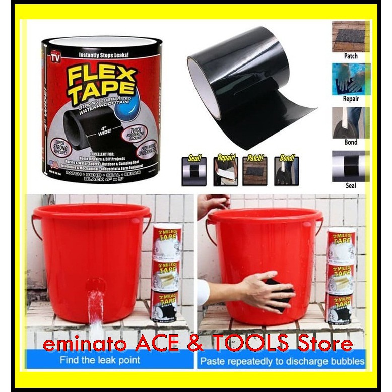 

FLEX TAPE 4" X 1,5M ISOLASI AJAIB LAKBAN SUPER KUAT WATERPROOF