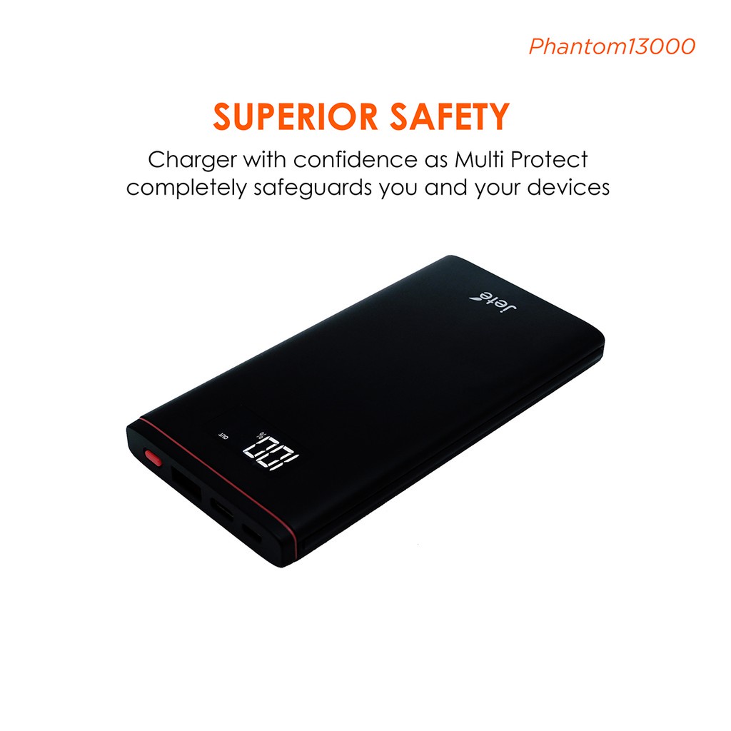 PowerBank 13000 MaH Power Delivery Quick Charge | Fast Charging | Smart IQ Technology 3.0 JETE Phantom - Garansi 2 Tahun