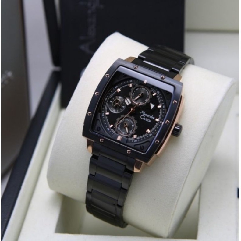 jam tangan wanita original ALEXANDRE CHRISTIE AC6376BF BLACK ROSEGOLD