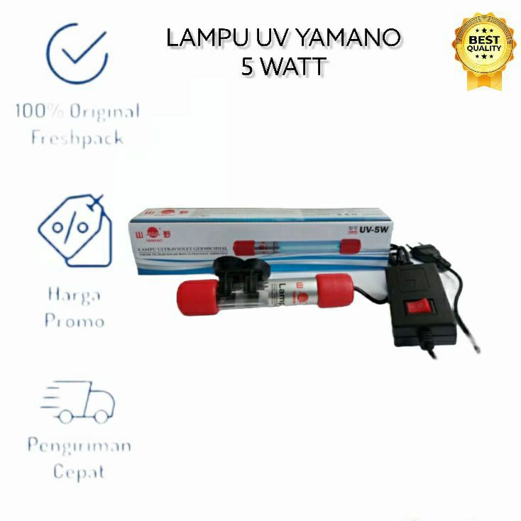 LAMPU UV AQUARIUM YAMANO 5 WATT PEMBASI LUMUT PANJANG 14CM