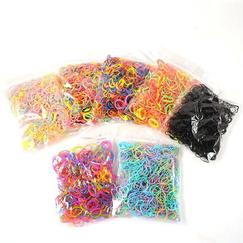 500Pcs / Kantong Karet Rambut Mini Elastis untuk Ponytail