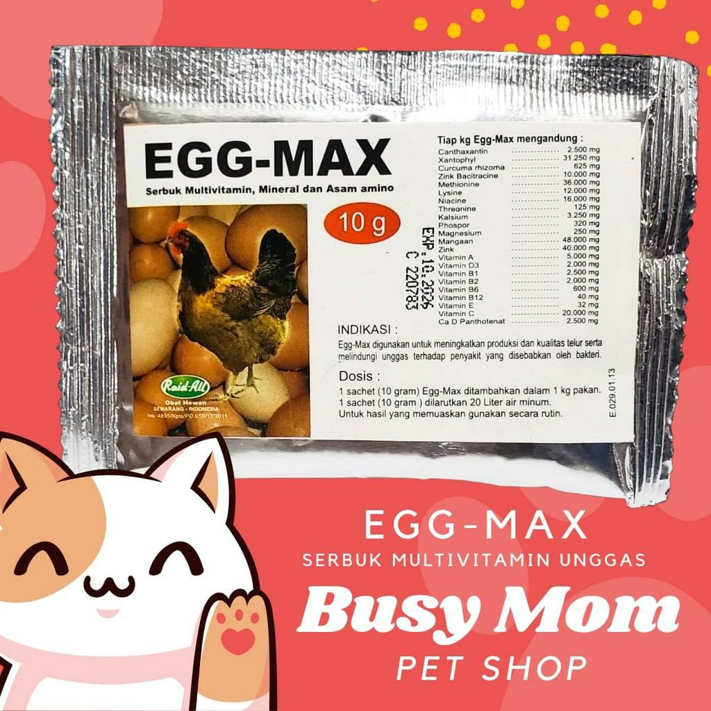 EGG-MAX Serbuk Multivitamin, Mineral, dan Asam Amino Unggas Ayam 10gr