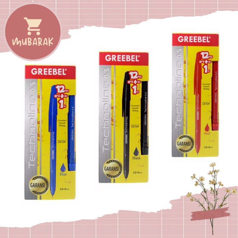

[13 PCS] 12 + 1 PCS PEN GREEBEL TECHNOLINE PULPEN BOLPOIN GREBEL