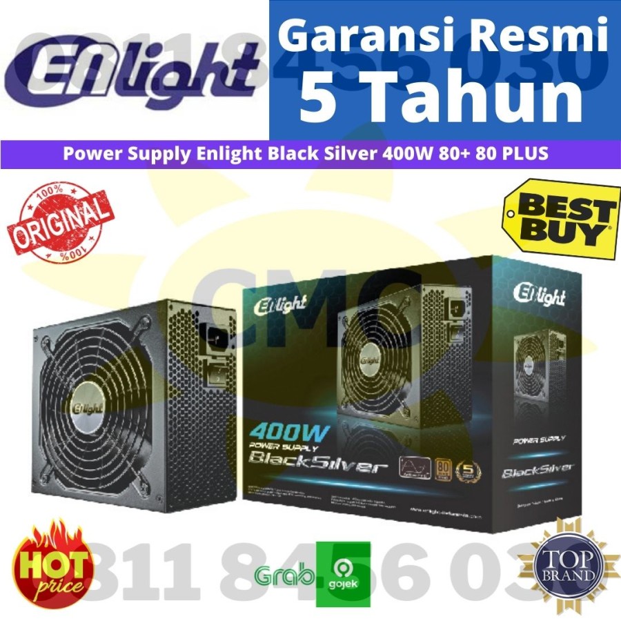 Power Supply Enlight Black Silver 400 Watt 80+ Bronze