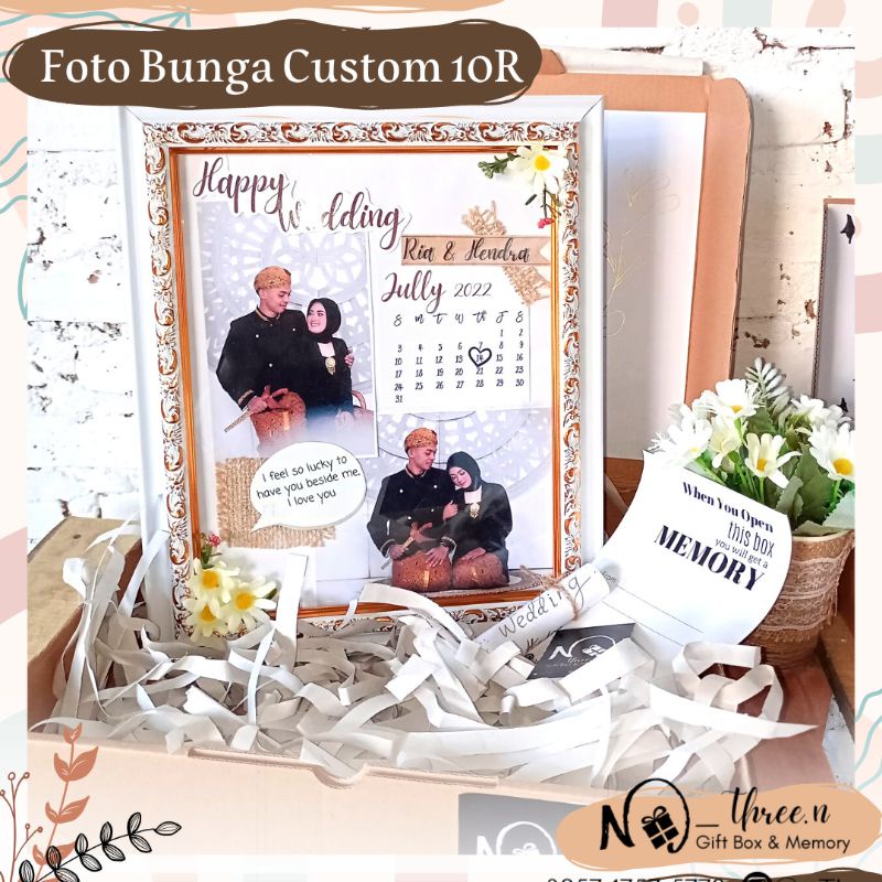 FOTO FRAME BUNGA 10R Custom KADO Pernikahan