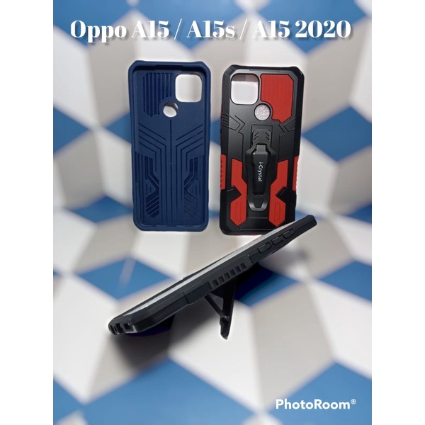 MN - Oppo A15 / A15s / A15 2020 Case I-Crystal Robot Silikon Ring Standing Cover Casing HP Hardcase