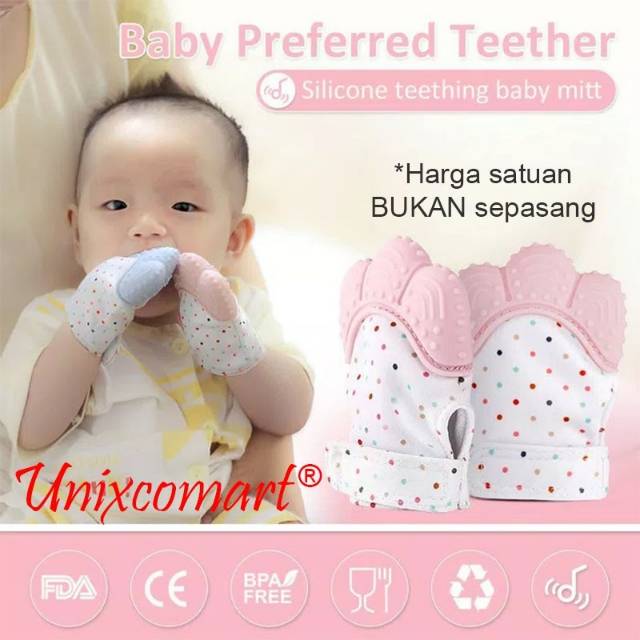 Baby MITTEN Teether Sarung Tangan Gigitan bayi