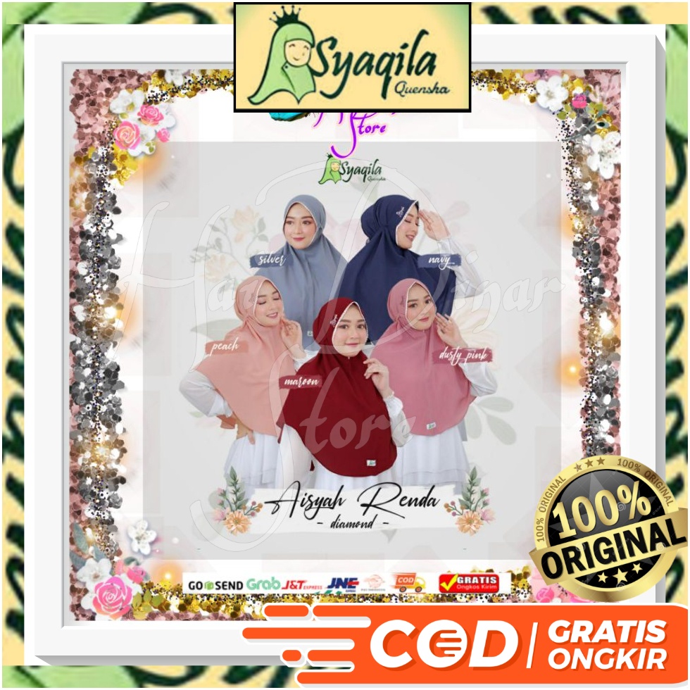 [Terbaru] Syaqila Hijab Bergo Aisyah Renda Syaqila Ready `