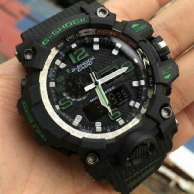 Jam tangan pria CasioG-Shock GWG1000 hitam list hijau kw super