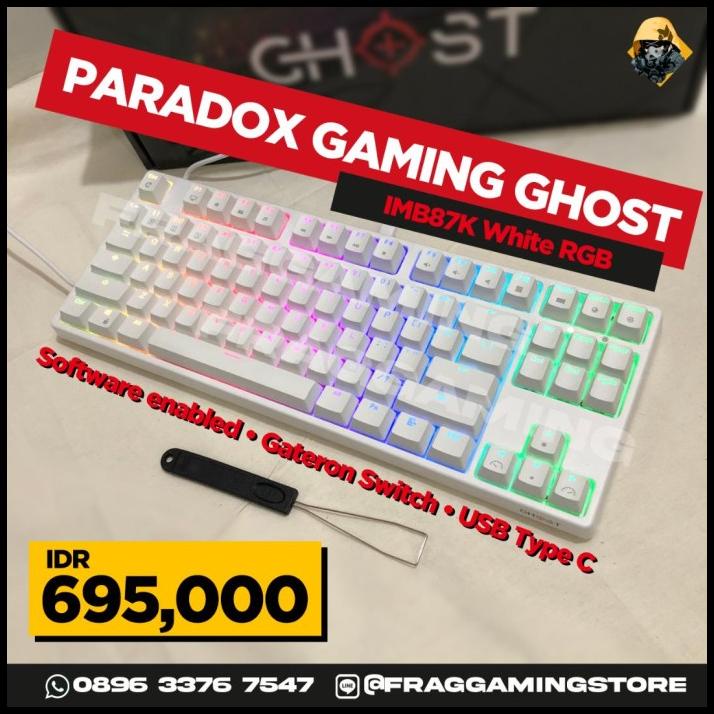 Paradox Gaming Ghost Ibm87K / Ibm 87K White Tkl Mechanical Keyboard