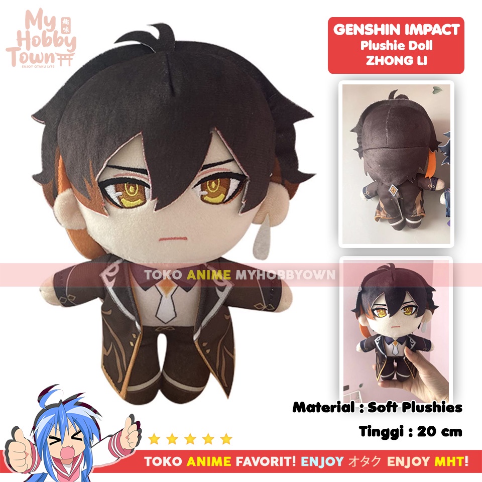 Boneka Anime Karakter Genshin Impact Zhongli Plushie Doll