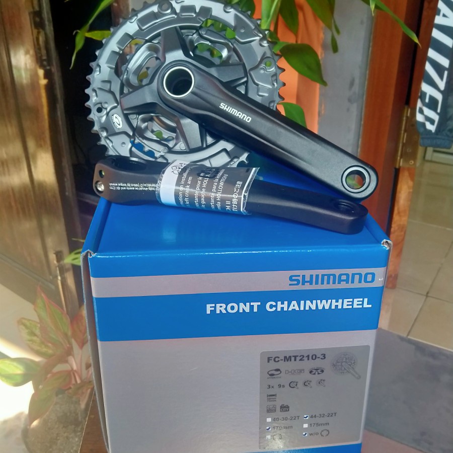 crankset Shimano MT210 - 3 speed 44-32-22t crank Shimano Hollowtech 2