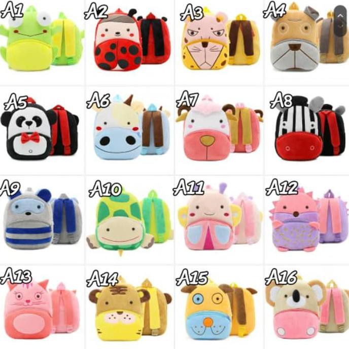 Kualitas Terbaik Tas Ransel Anak TK Paud Karakter Binatang Animal Bahan Boneka BARANG BAGUS