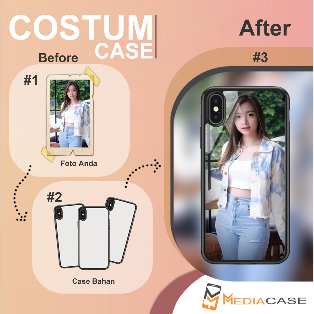 SOFTCASE KACA CUSTOM FOTO BEBAS TERMURAH SMARTPHONE