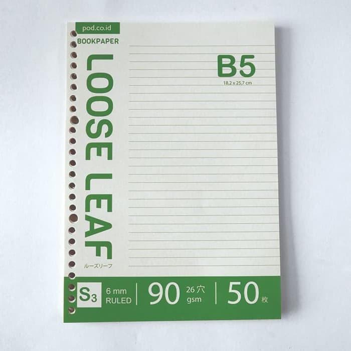 

Murah Bookpaper B5 Loose Leaf - RULED by Bukuqu Keren