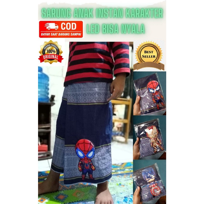 Sarung anak instan karakter LED - sarung sunat anak karakter - bukan sarung celana