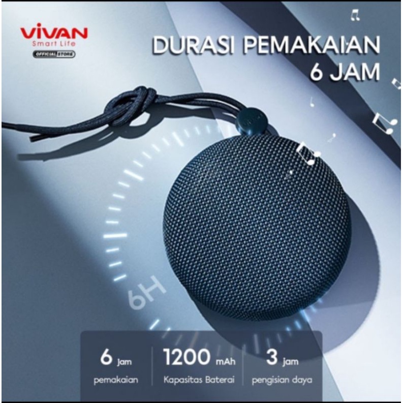 Vivan Speaker Bluetooth Vivan VS2 Portable Mini Wireless Outdoor Waterproof