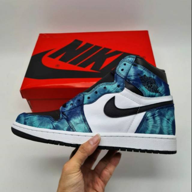 NIKE AIR JORDAN 1 HIGH TIE DYE SNEAKERS SEPATU BASKET